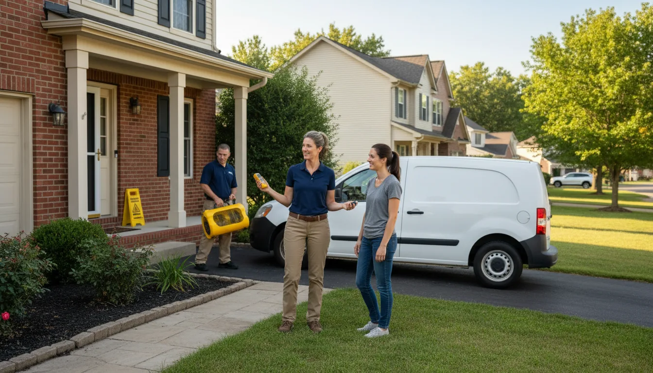 Residential water damage restoration in Downs, IL